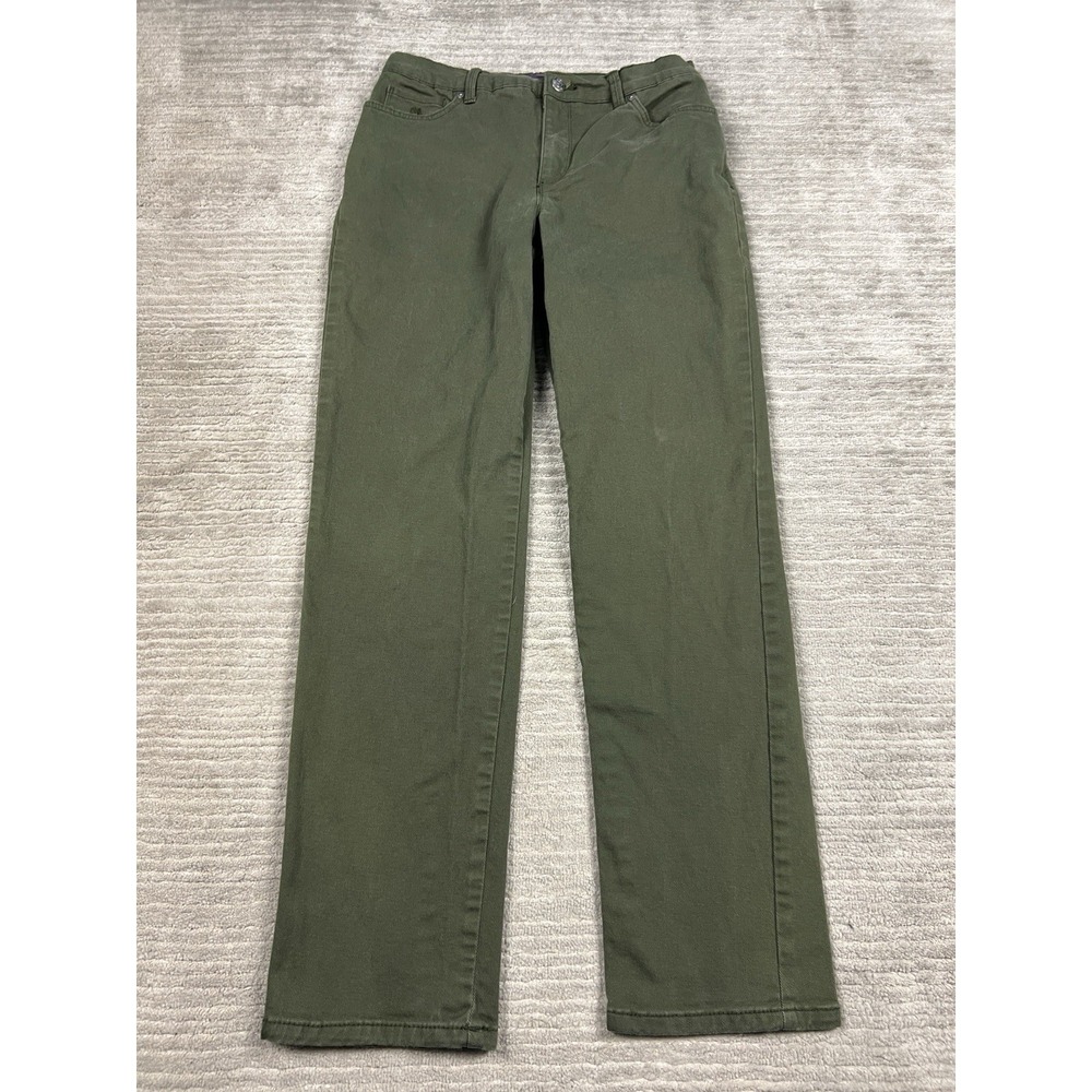 Gloria Vanderbilt Amanda Jeans Womens 6 Green Tapered‎ Cotton Blend Casual